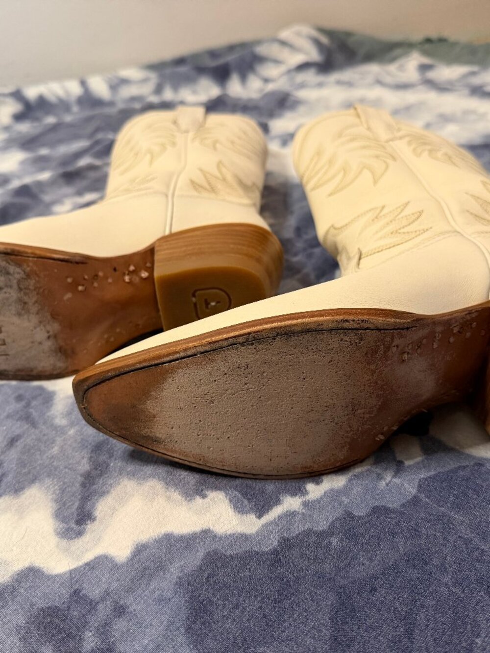 Tecovas The Annie Cowgirl Boots Bone Size 7 EUC Tall Western Boots - Picture 2 of 8
